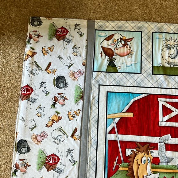 FARMYARD TAILS BLANKET, LLAMA,HORSE,COW,GOOSE,GOAT, PIG, DUCK,ROOSTER, SHEEP,DOG - Picture 6 of 12